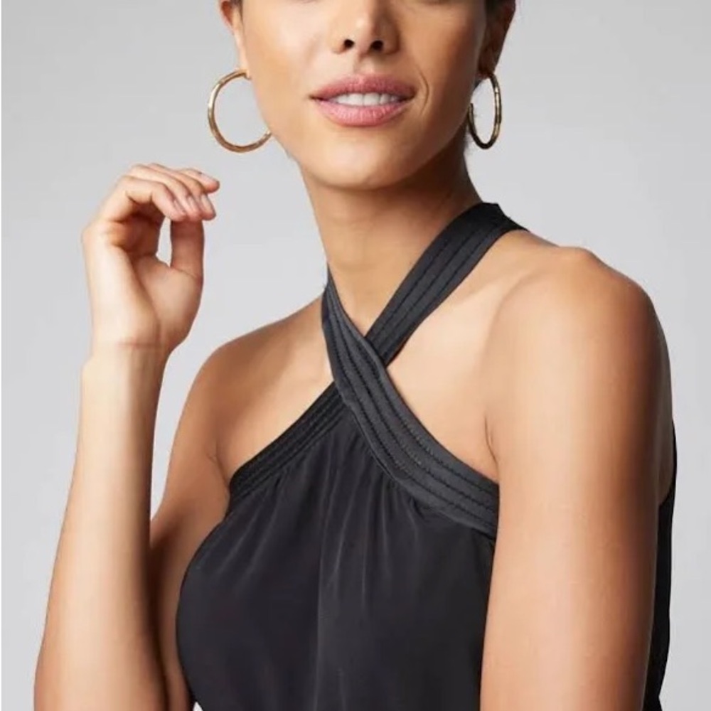 WHBM Cross Front Matte Jersey Halter.  Size Small.  New with Tags - Picture 2 of 10